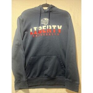 Colosseum Liberty University Flames Hoodie Blue Pullover Size Large